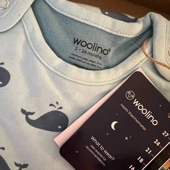 Woolino Baby Sleep Sack with Whale Print NWT - Picture 2 of 5